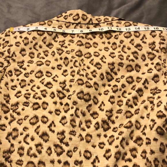 Dana Buchman Cheetah Print Silk Blazer Woman Size 6 Animal Print Lined Buttons - Picture 11 of 11